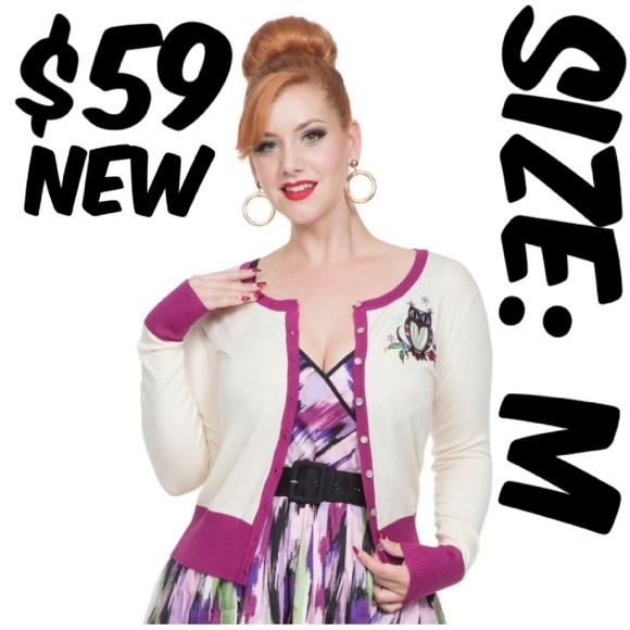 Voodoo Vixen Sweaters - Voodoo Vixen Owl Pin Up Clothing Cardigan Sweater